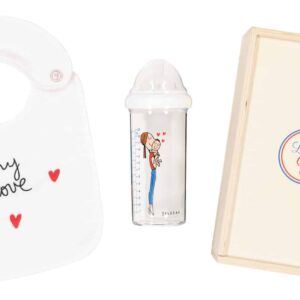 DARČEKOVÝ DREVENÝ BOX LE BIBERON FRANCAIS S PODBRADNÍKOM MY LOVE A DOJČENSKOU FĽAŠOU MOTHER BABY, 360ML, 6+M - Image 3