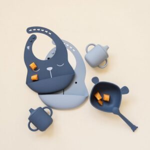 SILIKÓNOVÁ SÚPRAVA 2 POHÁROV MEDVEĎ LILI INDIGO/ SKY - Image 4